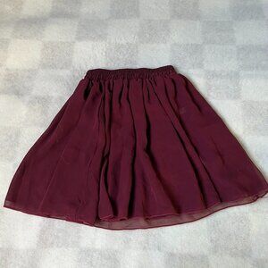 American Apparel Burgundy Chiffon Mini Skirt – Size XS/S